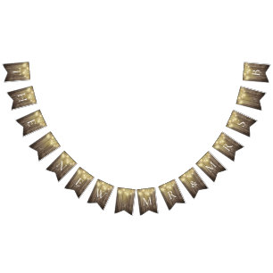 Bandeirinha Rustic Mason Jar & Woodgrain Wedden Party