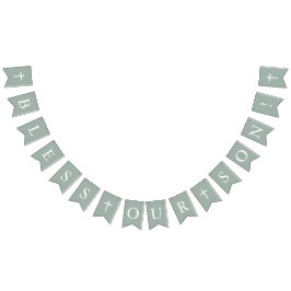 Bandeirinha Sage Bless Our Son Banner Baptism Bunting Flags