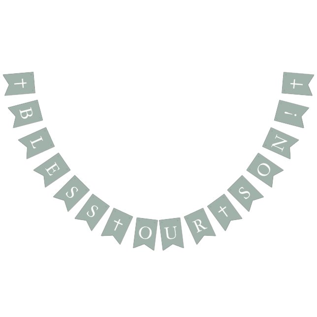 Bandeirinha Sage Bless Our Son Banner Baptism Bunting Flags (Todos)