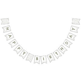 Bandeirinha Sage Confetti Watercolor Pontos de Bunting Flag