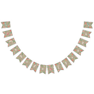 Bandeirinha Sala cor-de-rosa do berçário do nome BOHO do beb