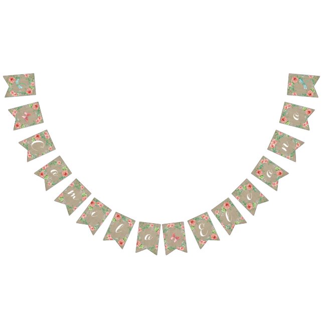 Bandeirinha Sala de Enfermeiro BOHO Rosa Pennant Baby Girl Nam (Todos)