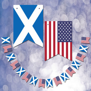 Bandeirinha Scottish American Flags, Party Scotland/USA