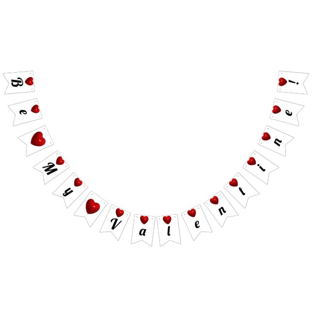Bandeirinha Seja Meu Namorados! Corações Vermelhos (Todos)