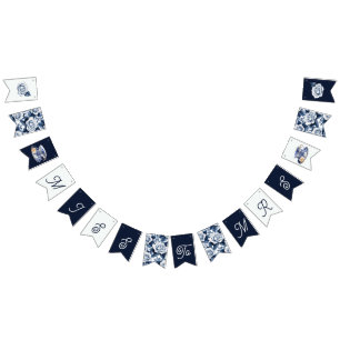 Bandeirinha Senhorita à Sra. Chá de panela Algo Azul