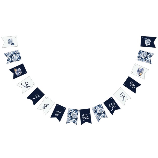 Bandeirinha Senhorita à Sra. Chá de panela Algo Azul (Todos)