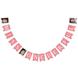 Bandeirinha Senhorita Onerful primeiro aniversario Photo Kids 