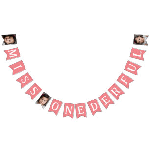 Bandeirinha Senhorita Onerful primeiro aniversario Photo Kids 