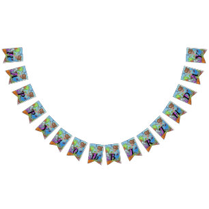 Bandeirinha Sereia de Aniversário bonito e Cola no Oceano