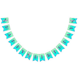 Bandeirinha Sereia incrível com cabelo arco-íris e cauda Anive