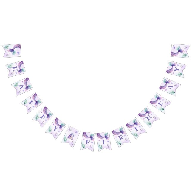 Bandeirinha Sereia sob a festa de aniversário do mar (Todos)