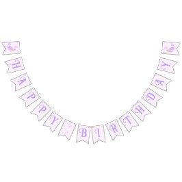 Bandeirinha Sereia sob o mar, garota de aniversário rosa