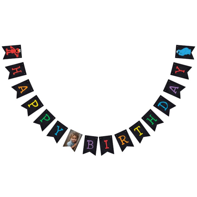 Bandeirinha Sésame Street Chalkboard Birthday (Todos)