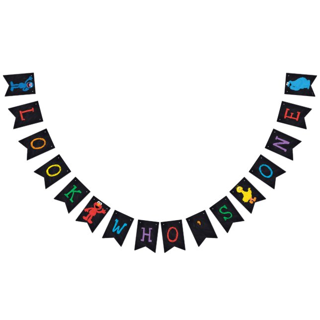 Bandeirinha Sesame Street Pals Chalkboard Rainbow Aniversário (Todos)