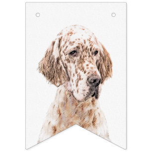 Bandeirinha Setter Inglês Laranja Belton - Pintura de Cão