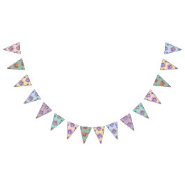 Bandeirinha Shabby Pastel Flowers Floral Party Bunting