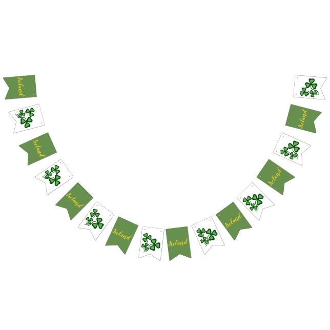 Bandeirinha Shamrock irlandês, trevo verde, 2 shamrock verde (Todos)