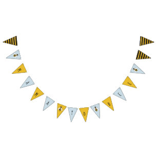 Bandeirinha Símbolo de faixa azul de Bunting Bee Ilustrado