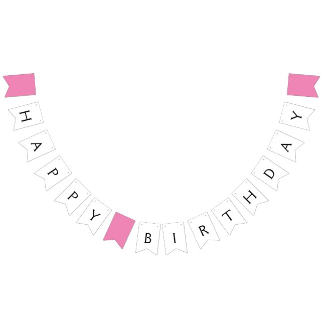 Bandeirinha simple minimal happy birthday CUSTOM Bunting Flags (Todos)