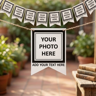 Bandeirinha Simples 16 Foto & Adicionar Texto – Enviar Imagem