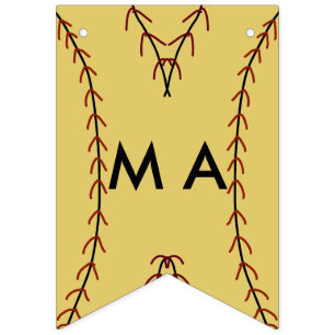 Bandeirinha Simples monograma adicione seu nome com letra míni