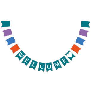 Bandeirinha Simplesmente cores e texto: BEM-VINDO