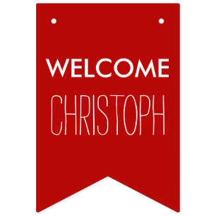 Bandeirinha Simplesmente cores e texto: BEM-VINDO "NOME"