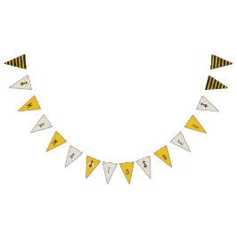 Bandeirinha Sinal de Banner Rustic Illustrated Bee Bunting