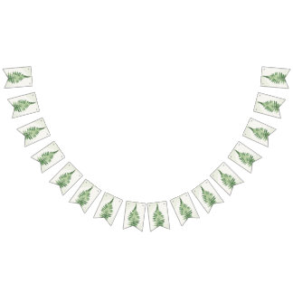 Bandeirinha Sinal de Casamento de Fern Verde Minimalista