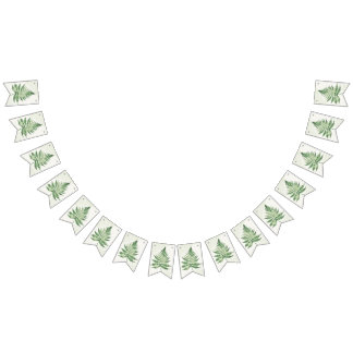 Bandeirinha Sinal de Casamento de Fern Verde Minimalista