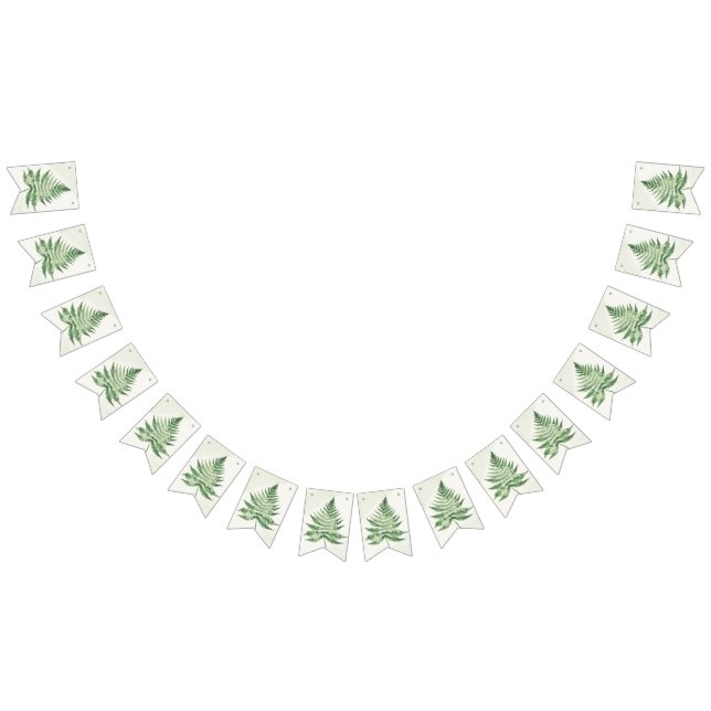 Bandeirinha Sinal de Casamento de Samambaia Verde Minimalista (Todos)