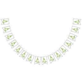 Bandeirinha Sinal de Casamento de Samambaia Verde Minimalista
