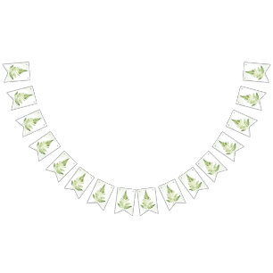 Bandeirinha Sinal de Casamento de Samambaia Verde Minimalista