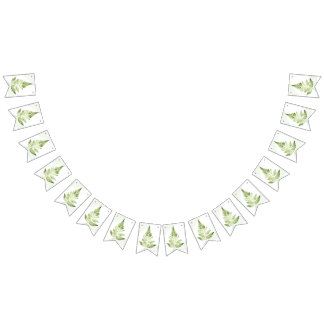 Bandeirinha Sinal de Casamento de Samambaia Verde Minimalista