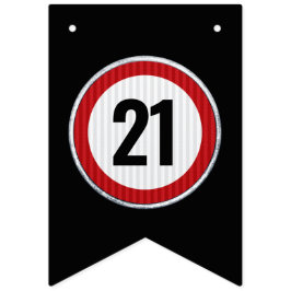 Bandeirinha Sinal de limite de velocidade de aniversário de 21