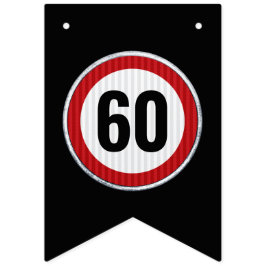 Bandeirinha Sinal de limite de velocidade de aniversário de 60