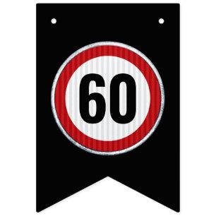Bandeirinha Sinal de limite de velocidade de aniversário de 60