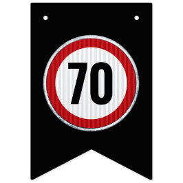 Bandeirinha Sinal de limite de velocidade de aniversário de 70