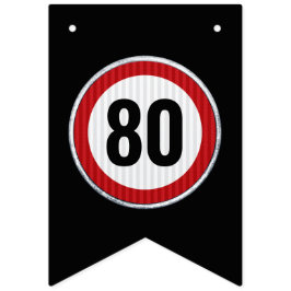 Bandeirinha Sinal de limite de velocidade de aniversário de 80