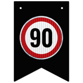 Bandeirinha Sinal de limite de velocidade de aniversário de 90
