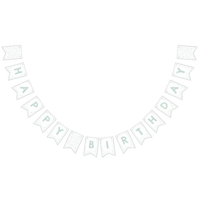 Bandeirinha Sinalizador de Bunting Pontos de Aquarela do Mint  (Todos)