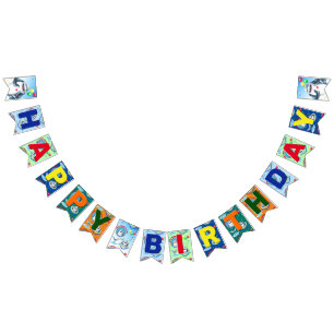 Bandeirinha Sinalizadores de Bunting do Aniversário de criança