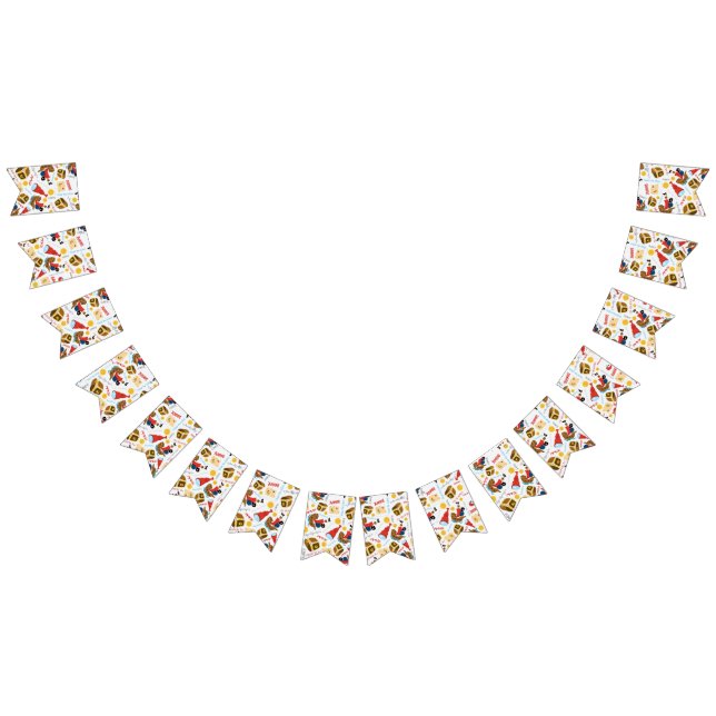 Bandeirinha Sinalizadores de Bunting do Tema Pirata do Partido (Todos)