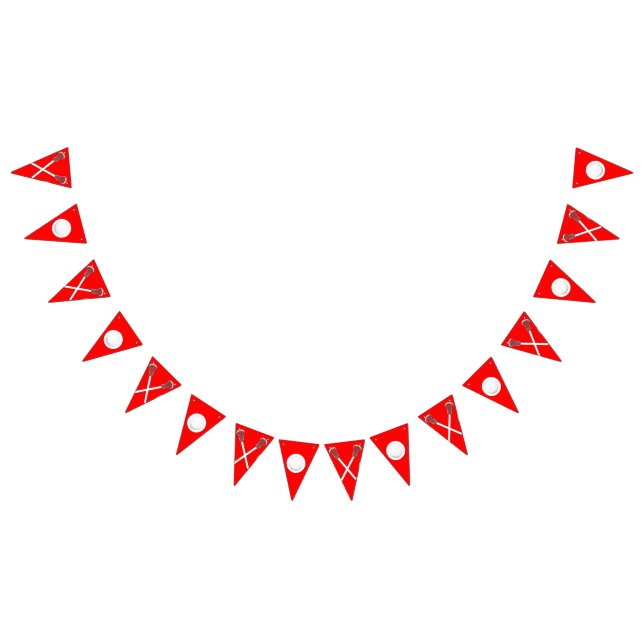 Bandeirinha Sinalizadores de Bunting Vermelho da Equipe de Lac (Todos)