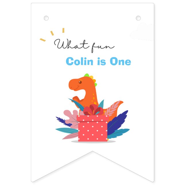 Bandeirinha Sinalizadores de Foto do Dinossauro do primeiro an (Nona Bandeira)