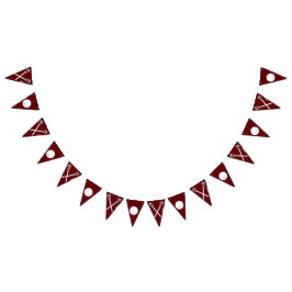 Bandeirinha Sinalizadores Maroon Bunting da Equipe de Lacrosse