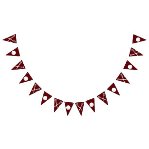 Bandeirinha Sinalizadores Maroon Bunting da Equipe de Lacrosse
