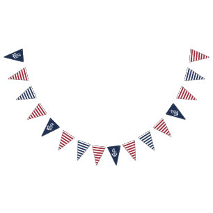 Bandeirinha Sinalizadores náuticos vermelhos, brancos e azuis