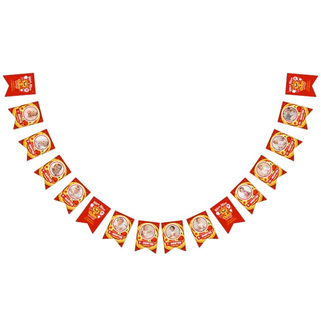 Bandeirinha Slice Slice Cheesy Baby Pizza 1st Birthday Photo (Todos)