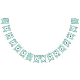 Bandeirinha Snowflake Turquoise-Blue Feliz Aniversário